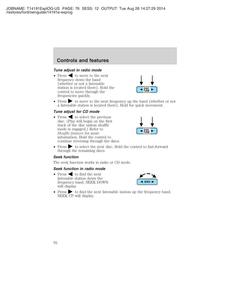 Controls and features | FORD 2002 Explorer v.2 User Manual | Page 76 / 328