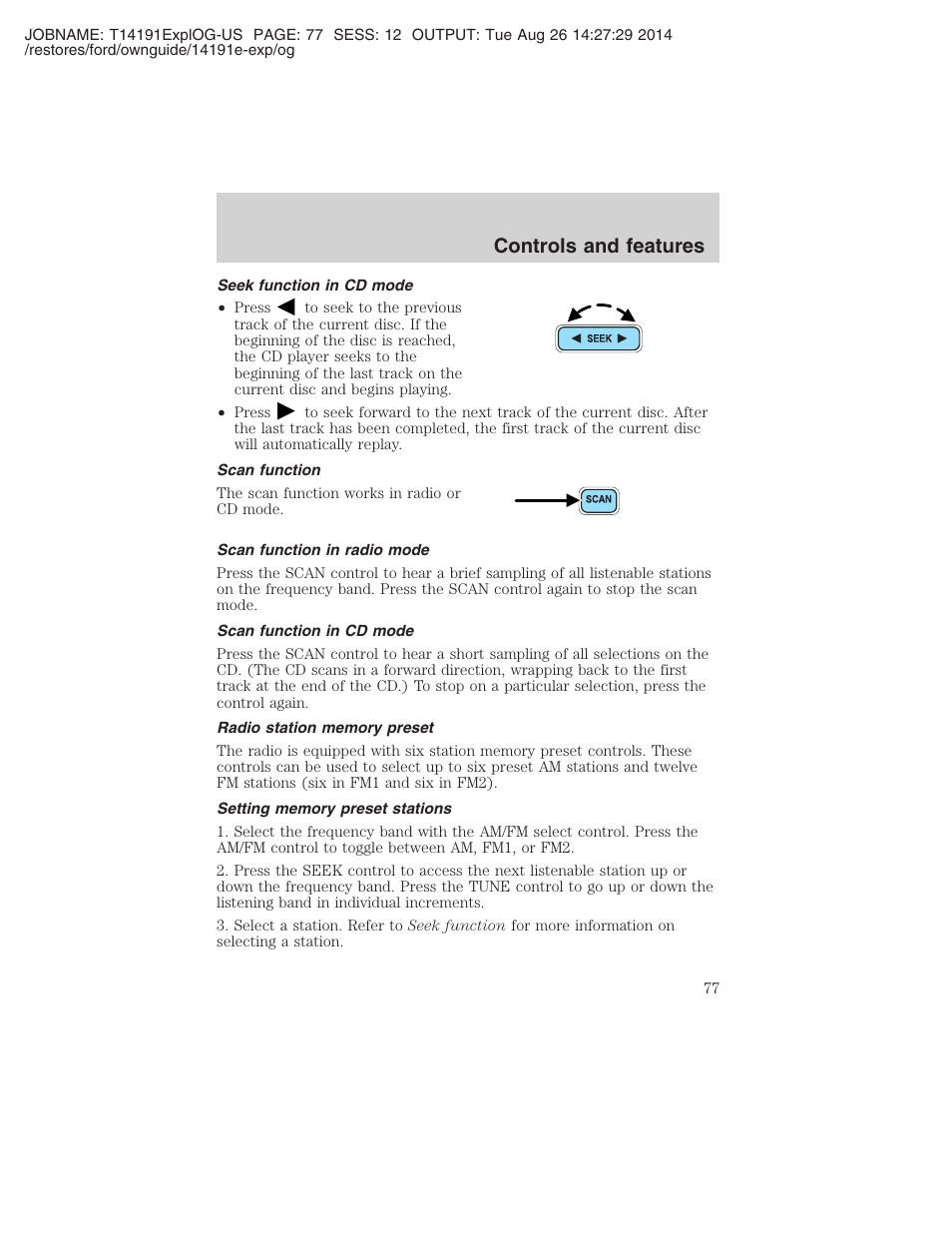 Controls and features | FORD 2002 Explorer v.2 User Manual | Page 77 / 328