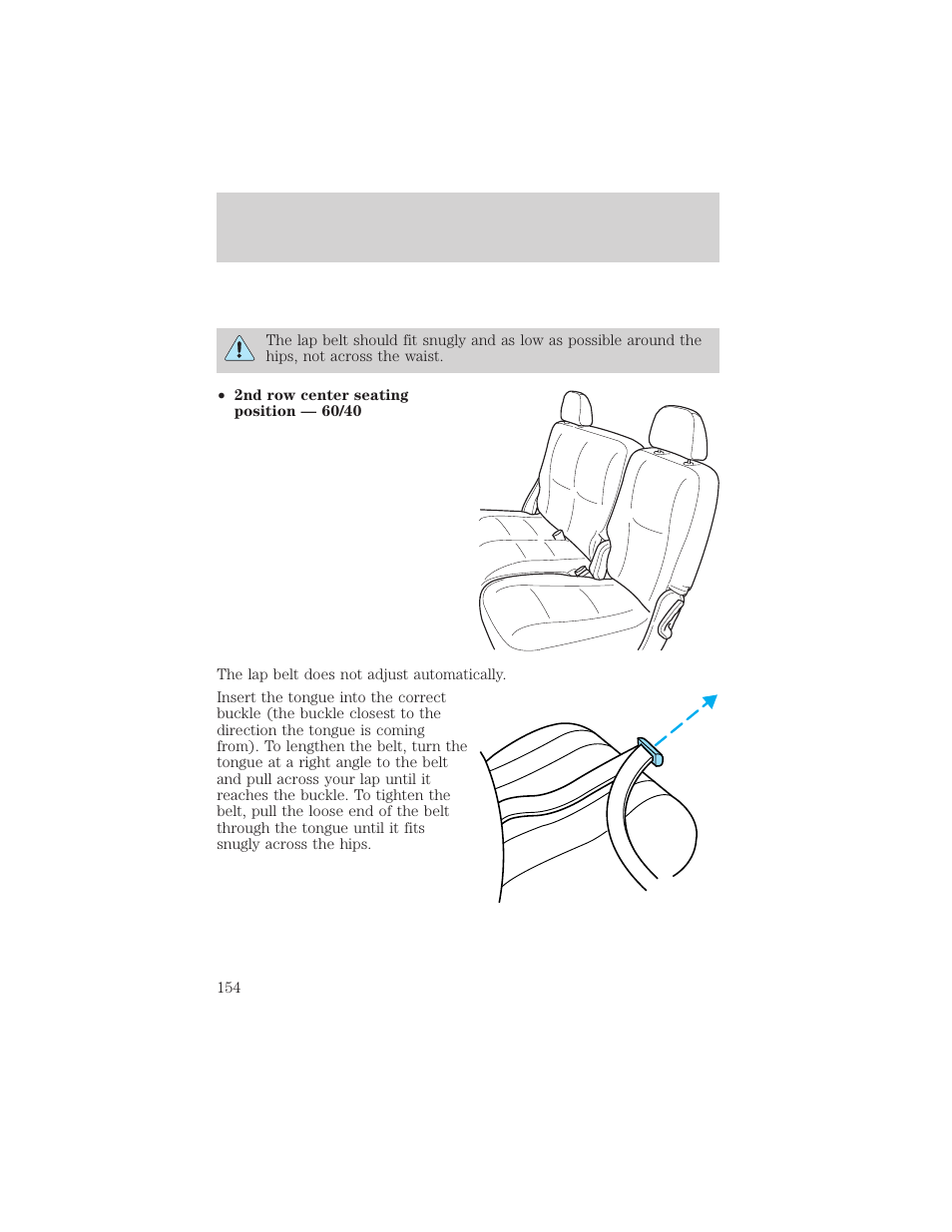 Seating and safety restraints | FORD 2002 Explorer v.3 User Manual | Page 154 / 336