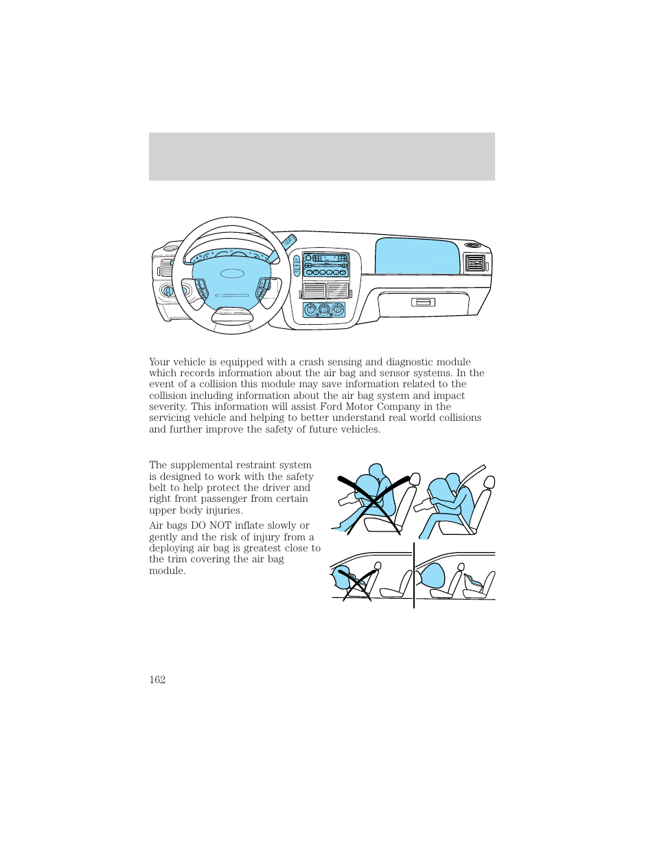 Seating and safety restraints | FORD 2002 Explorer v.3 User Manual | Page 162 / 336