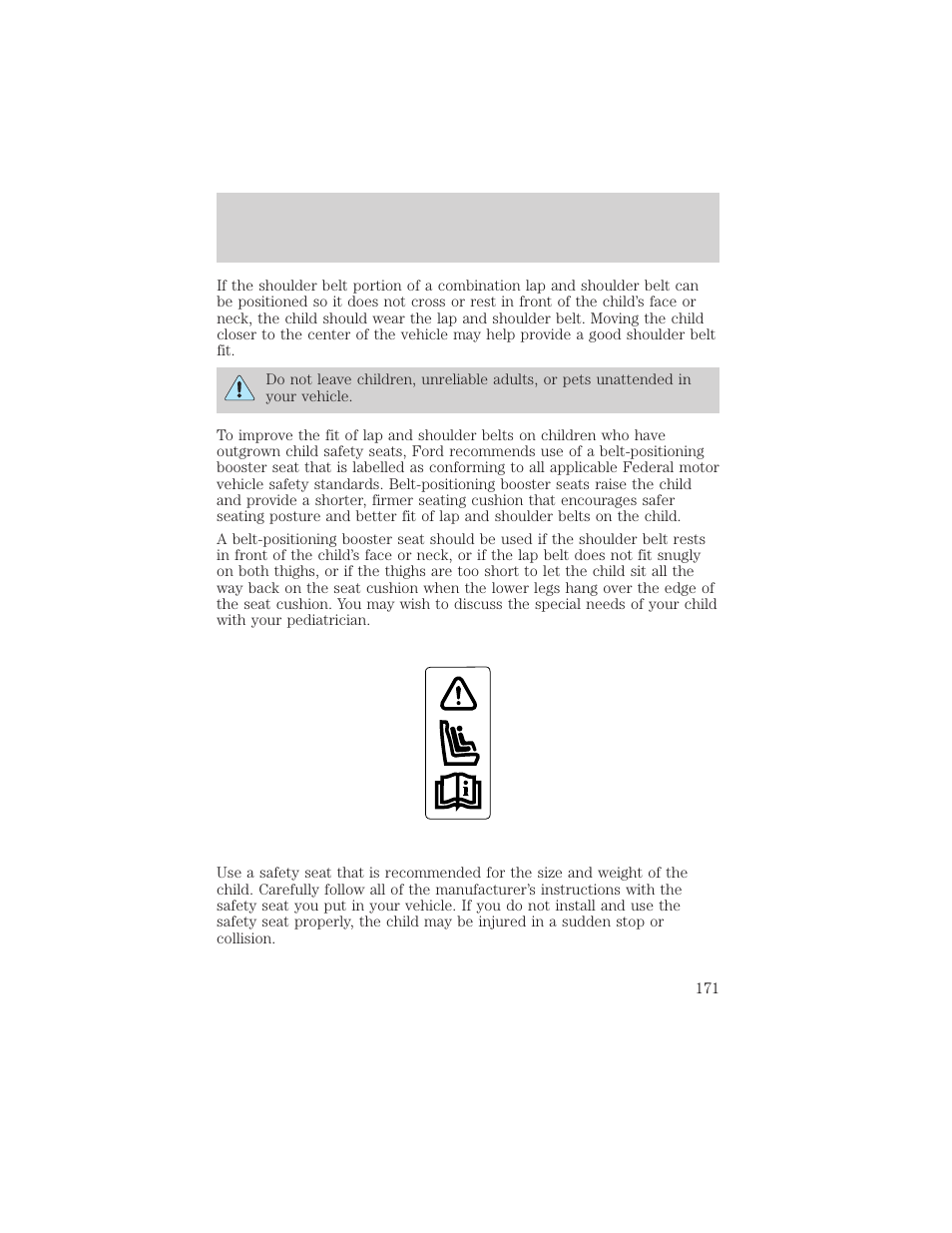 Seating and safety restraints | FORD 2002 Explorer v.3 User Manual | Page 171 / 336
