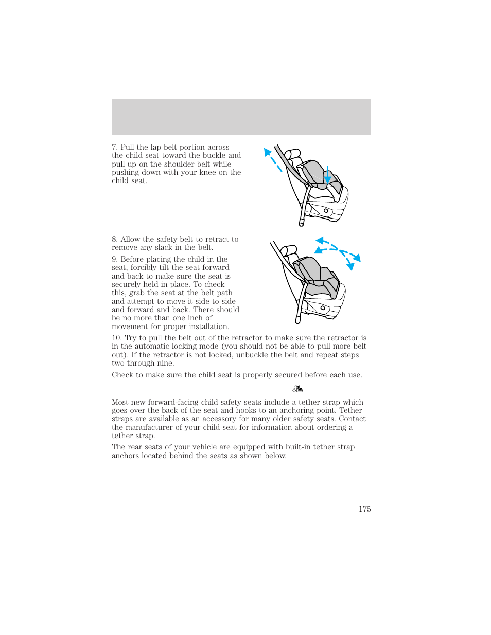 Seating and safety restraints | FORD 2002 Explorer v.3 User Manual | Page 175 / 336