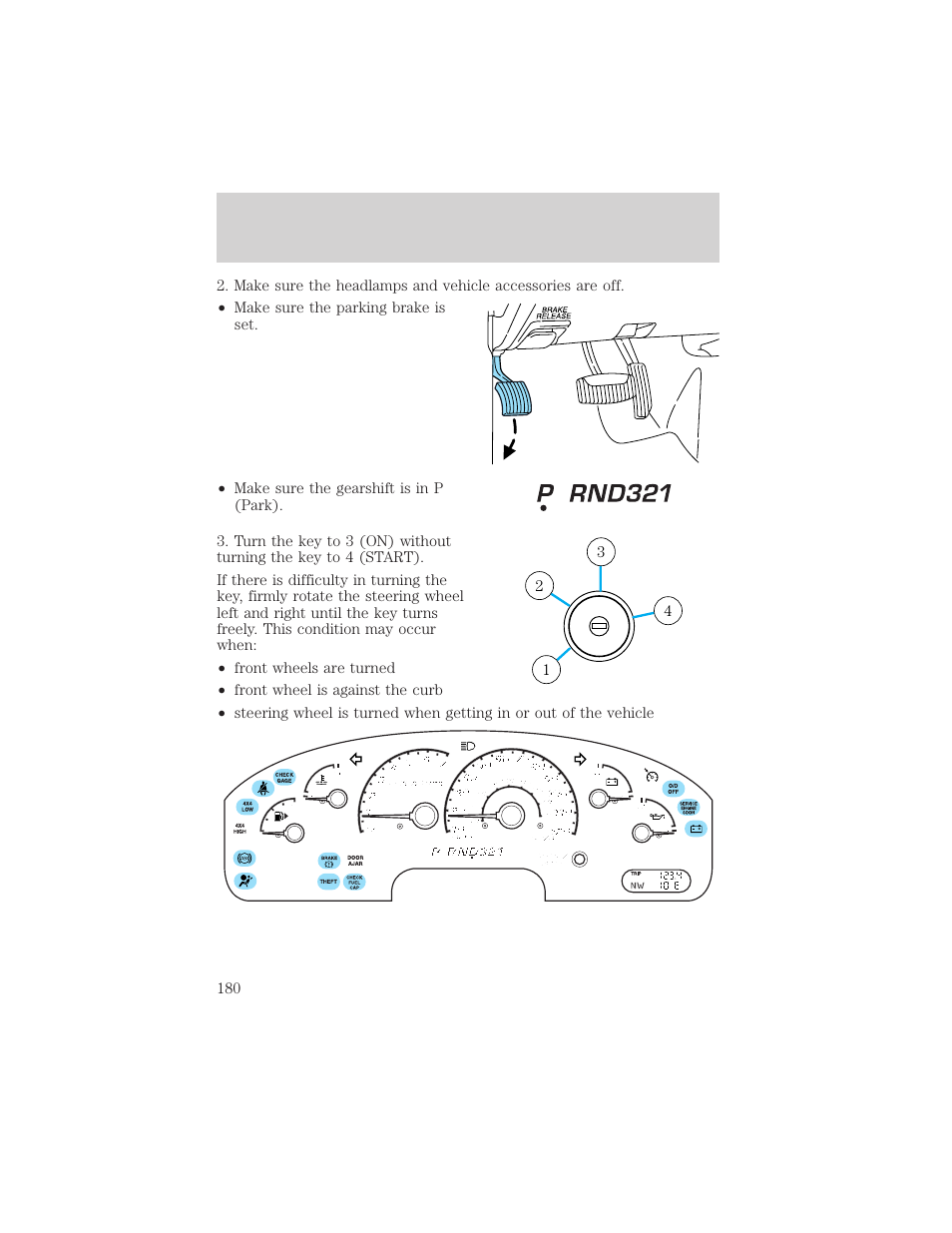 Starting | FORD 2002 Explorer v.3 User Manual | Page 180 / 336