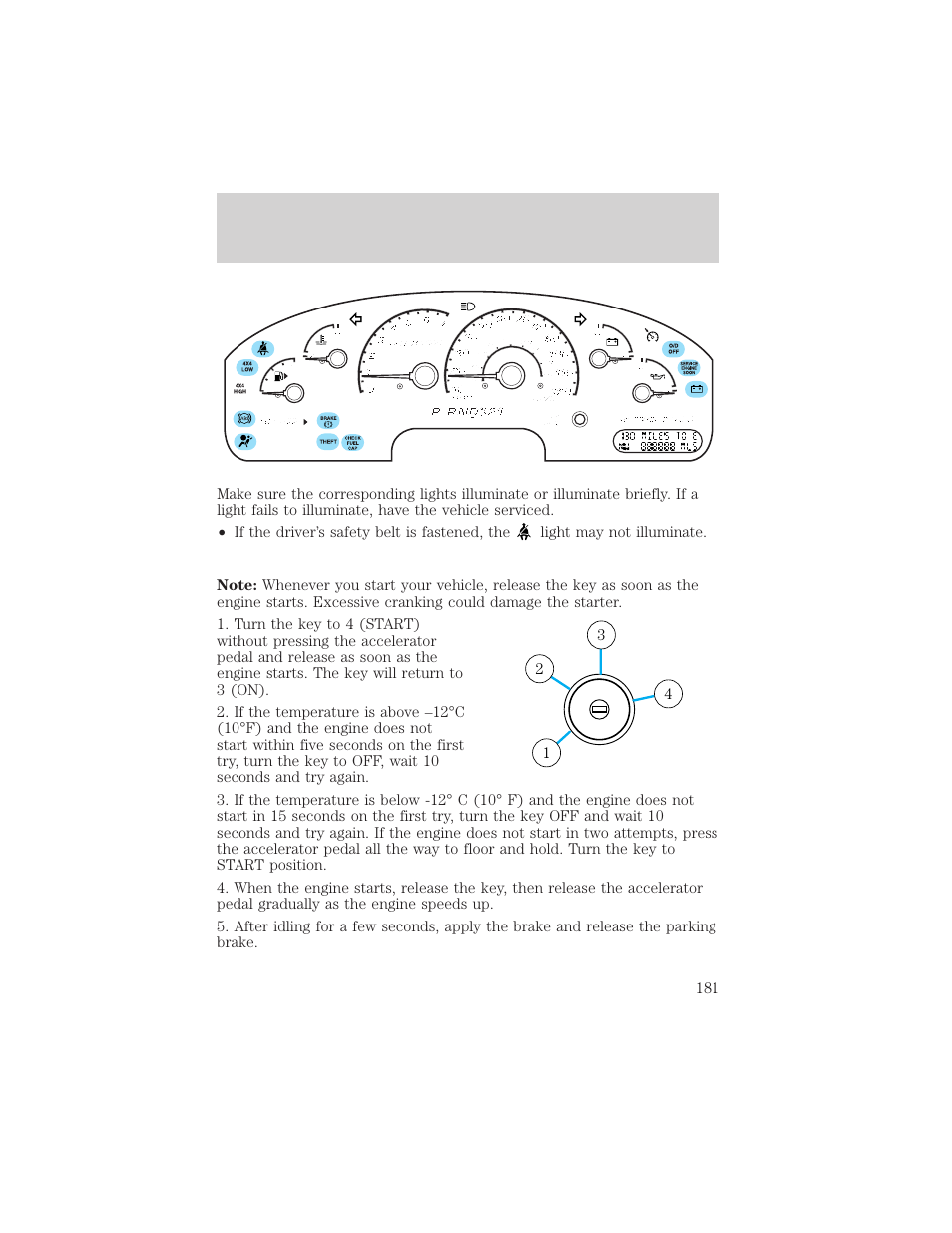 Starting | FORD 2002 Explorer v.3 User Manual | Page 181 / 336
