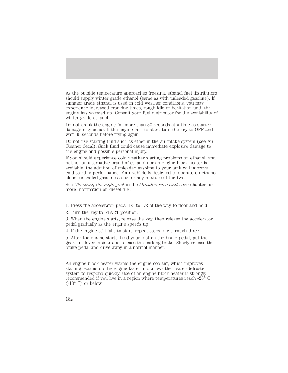 Starting | FORD 2002 Explorer v.3 User Manual | Page 182 / 336