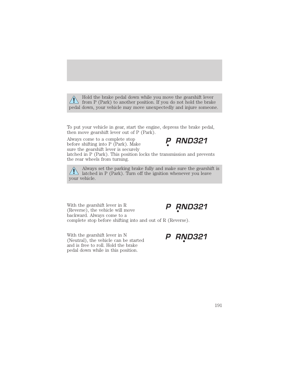 Driving | FORD 2002 Explorer v.3 User Manual | Page 191 / 336