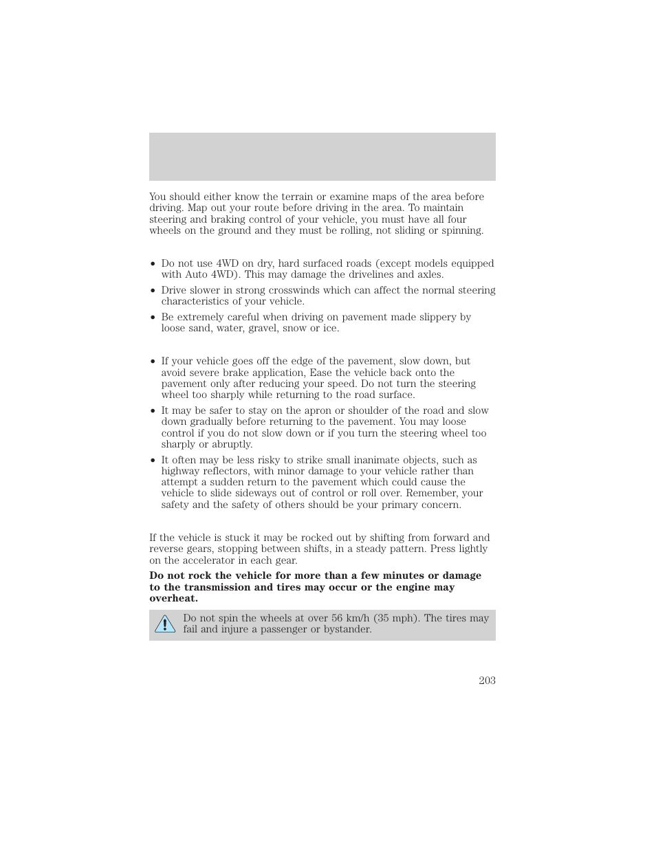 Driving | FORD 2002 Explorer v.3 User Manual | Page 203 / 336