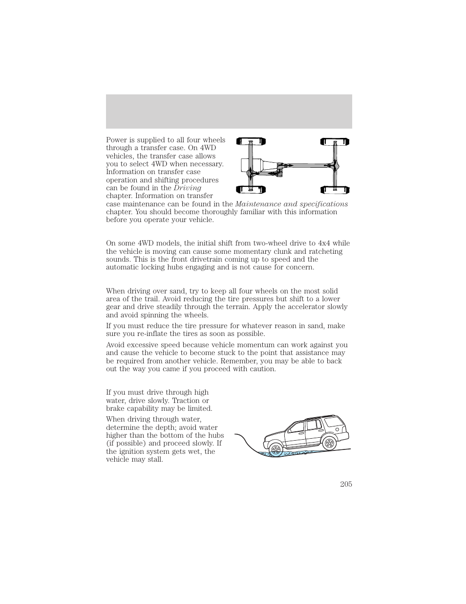 Driving | FORD 2002 Explorer v.3 User Manual | Page 205 / 336