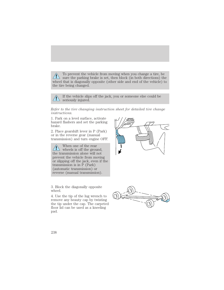 Roadside emergencies | FORD 2002 Explorer v.3 User Manual | Page 238 / 336