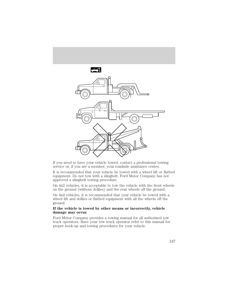 Roadside emergencies | FORD 2002 Explorer v.3 User Manual | Page 247 / 336