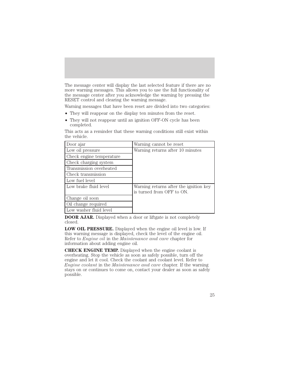 Instrumentation | FORD 2002 Explorer v.3 User Manual | Page 25 / 336
