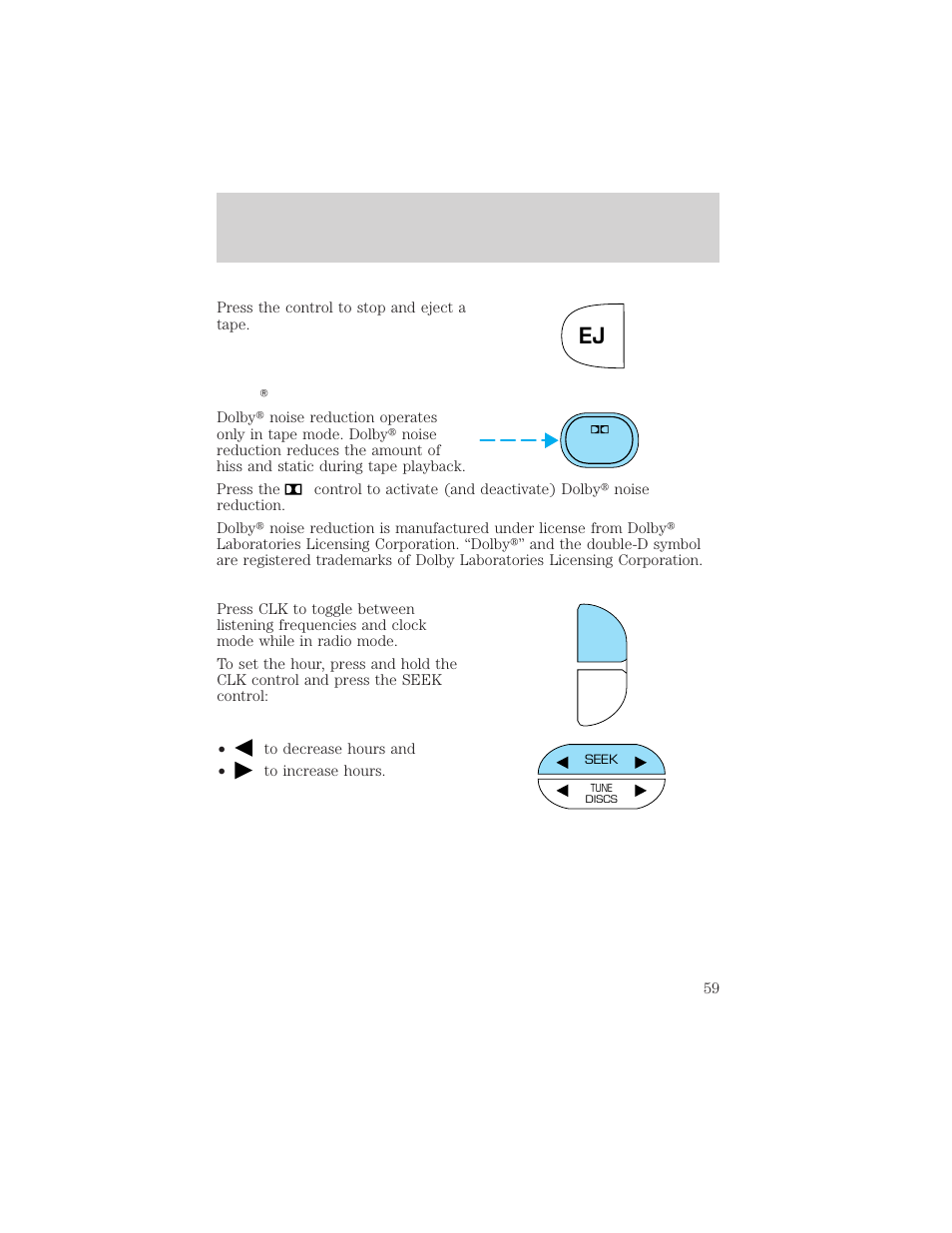 Controls and features, 4tape ams | FORD 2002 Explorer v.3 User Manual | Page 59 / 336