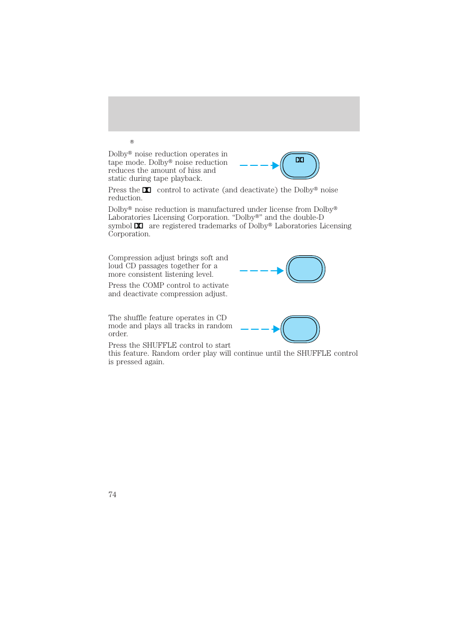 Controls and features | FORD 2002 Explorer v.3 User Manual | Page 74 / 336