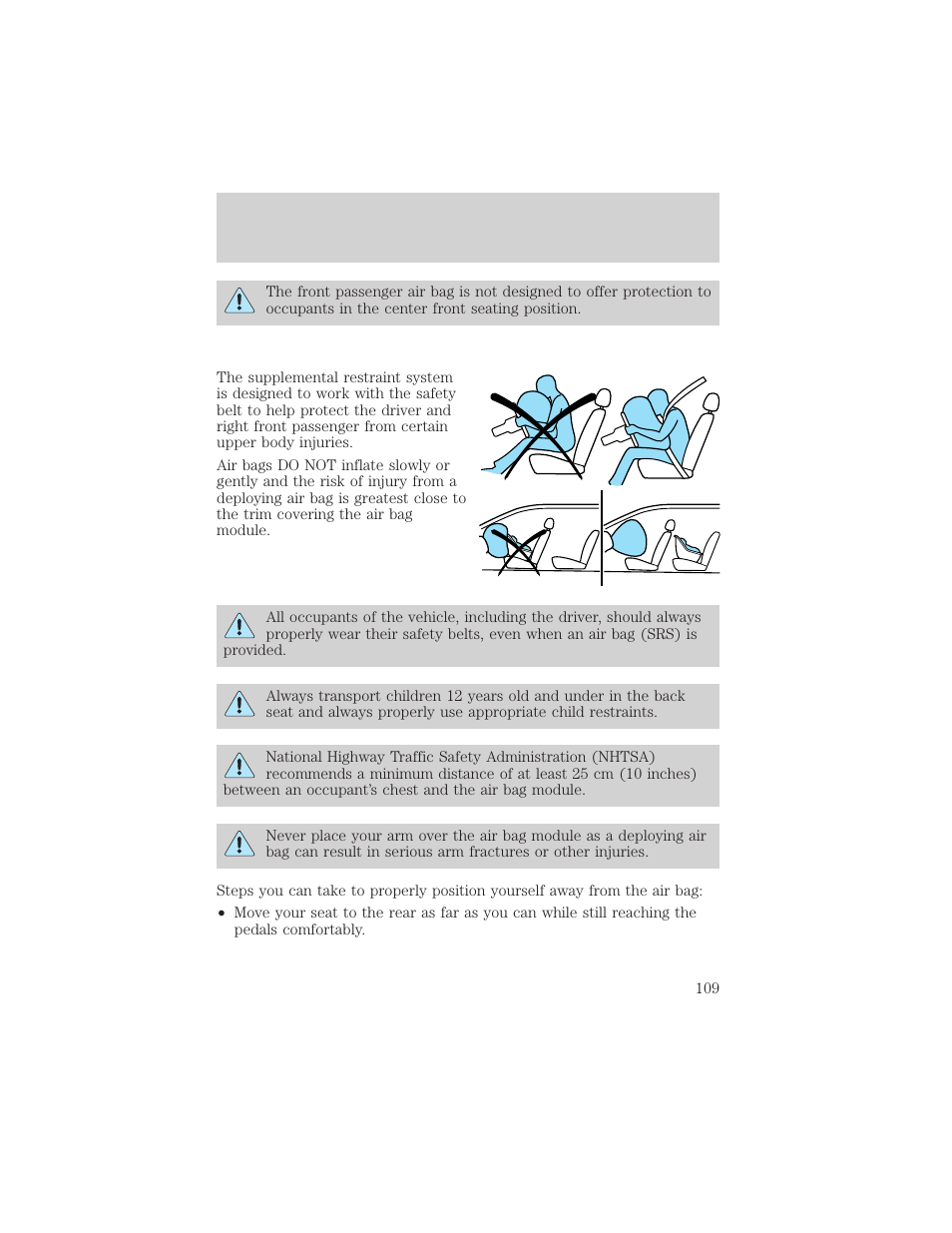 Seating and safety restraints | FORD 2002 Explorer Sport Trac v.1 User Manual | Page 109 / 264