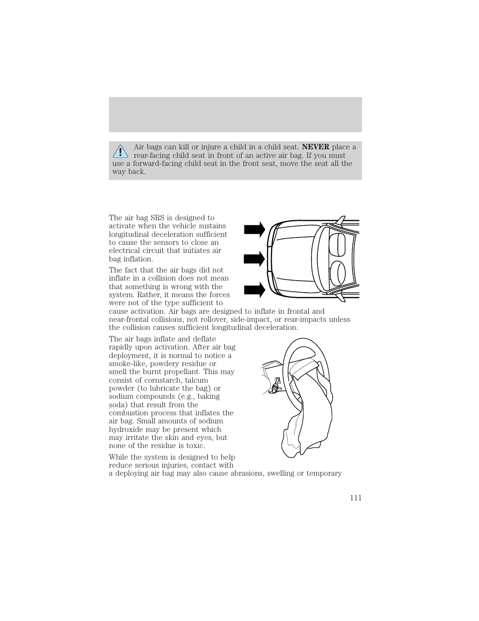 Seating and safety restraints | FORD 2002 Explorer Sport Trac v.1 User Manual | Page 111 / 264