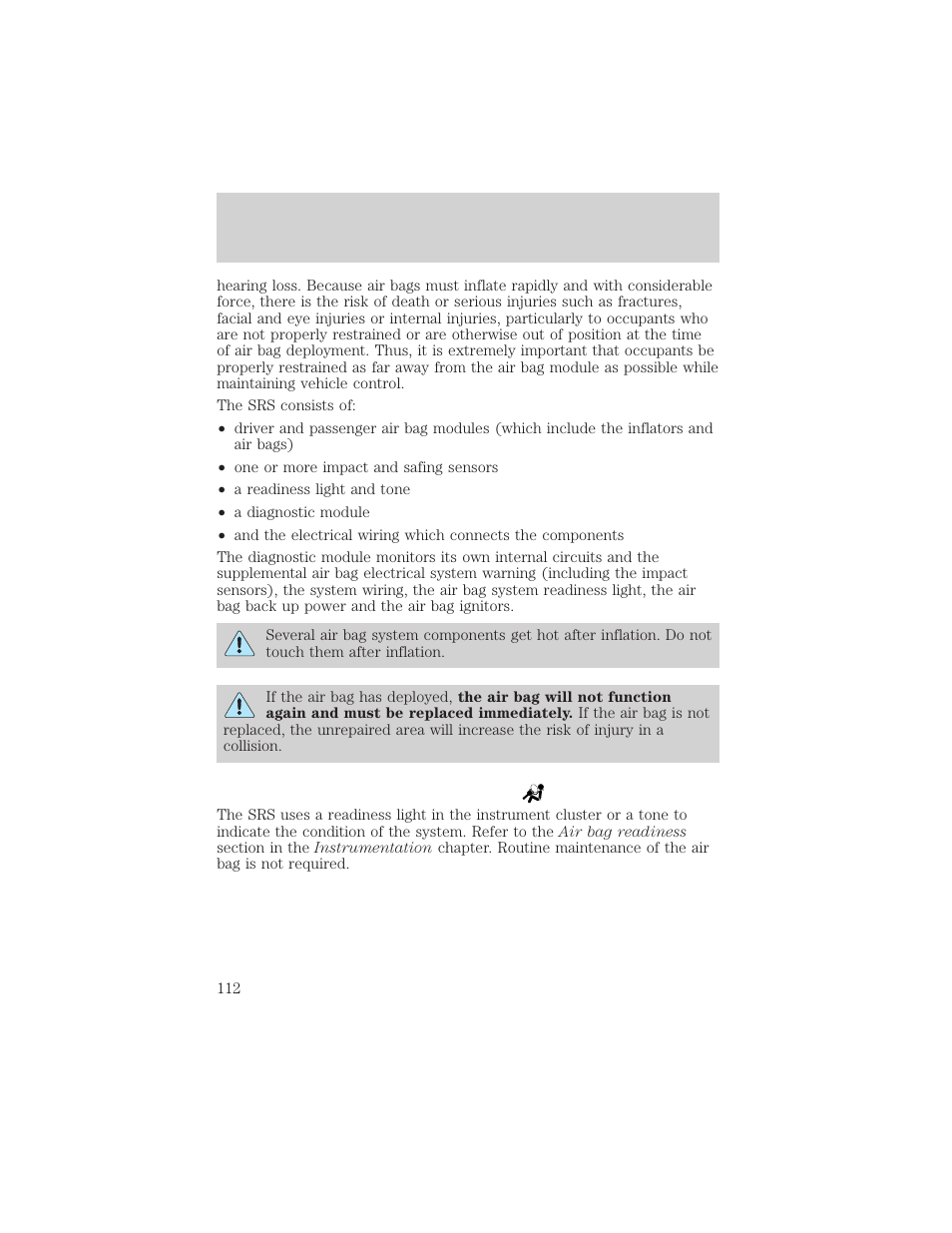 Seating and safety restraints | FORD 2002 Explorer Sport Trac v.1 User Manual | Page 112 / 264
