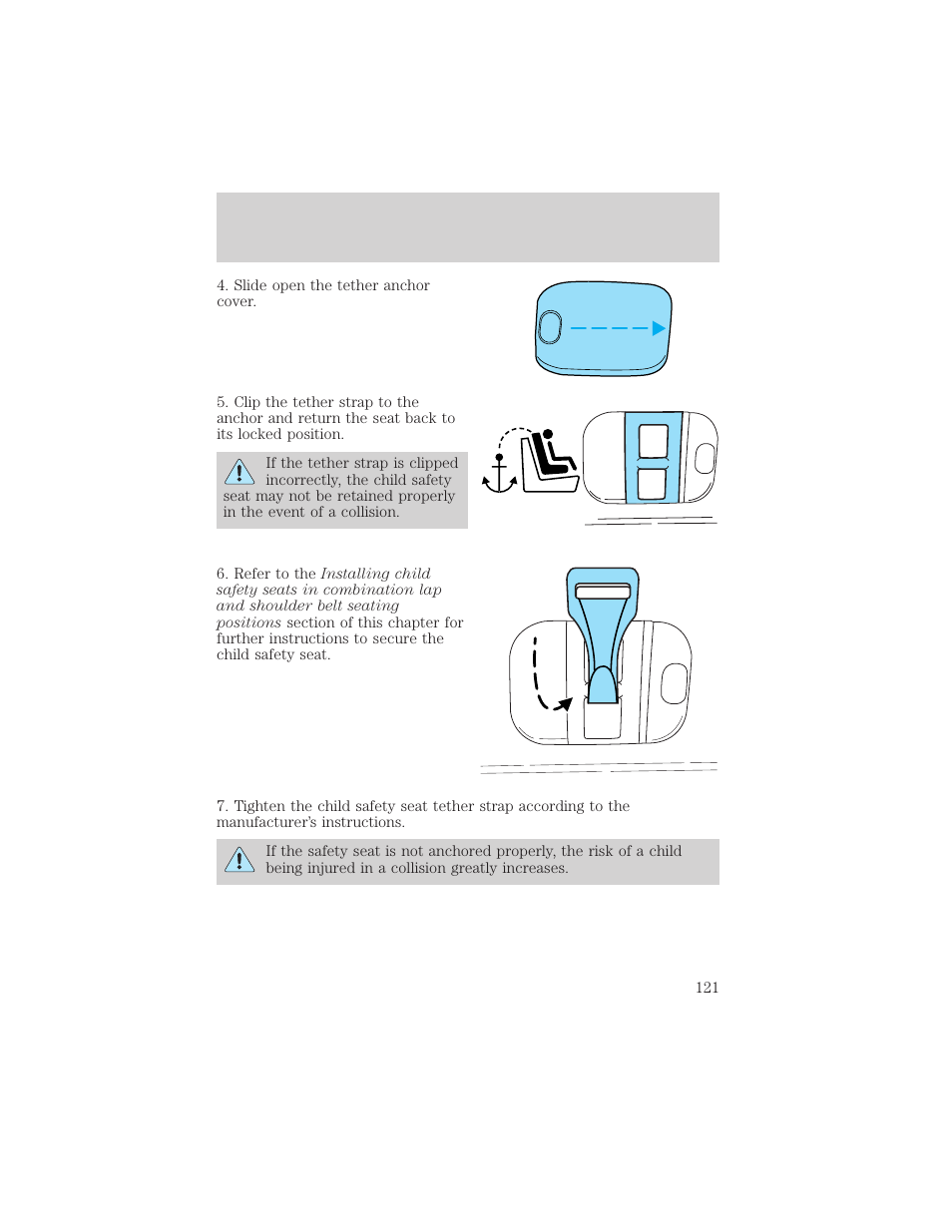 Seating and safety restraints | FORD 2002 Explorer Sport Trac v.1 User Manual | Page 121 / 264