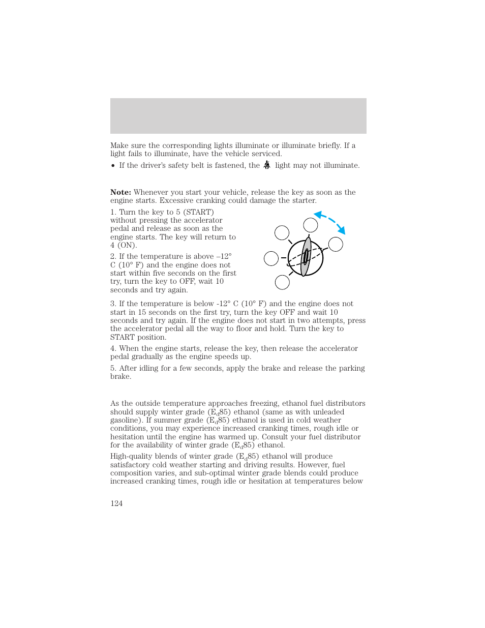 Starting | FORD 2002 Explorer Sport Trac v.1 User Manual | Page 124 / 264