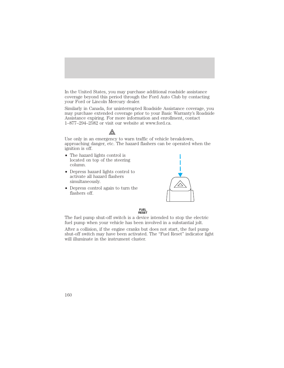 Roadside emergencies | FORD 2002 Explorer Sport Trac v.1 User Manual | Page 160 / 264