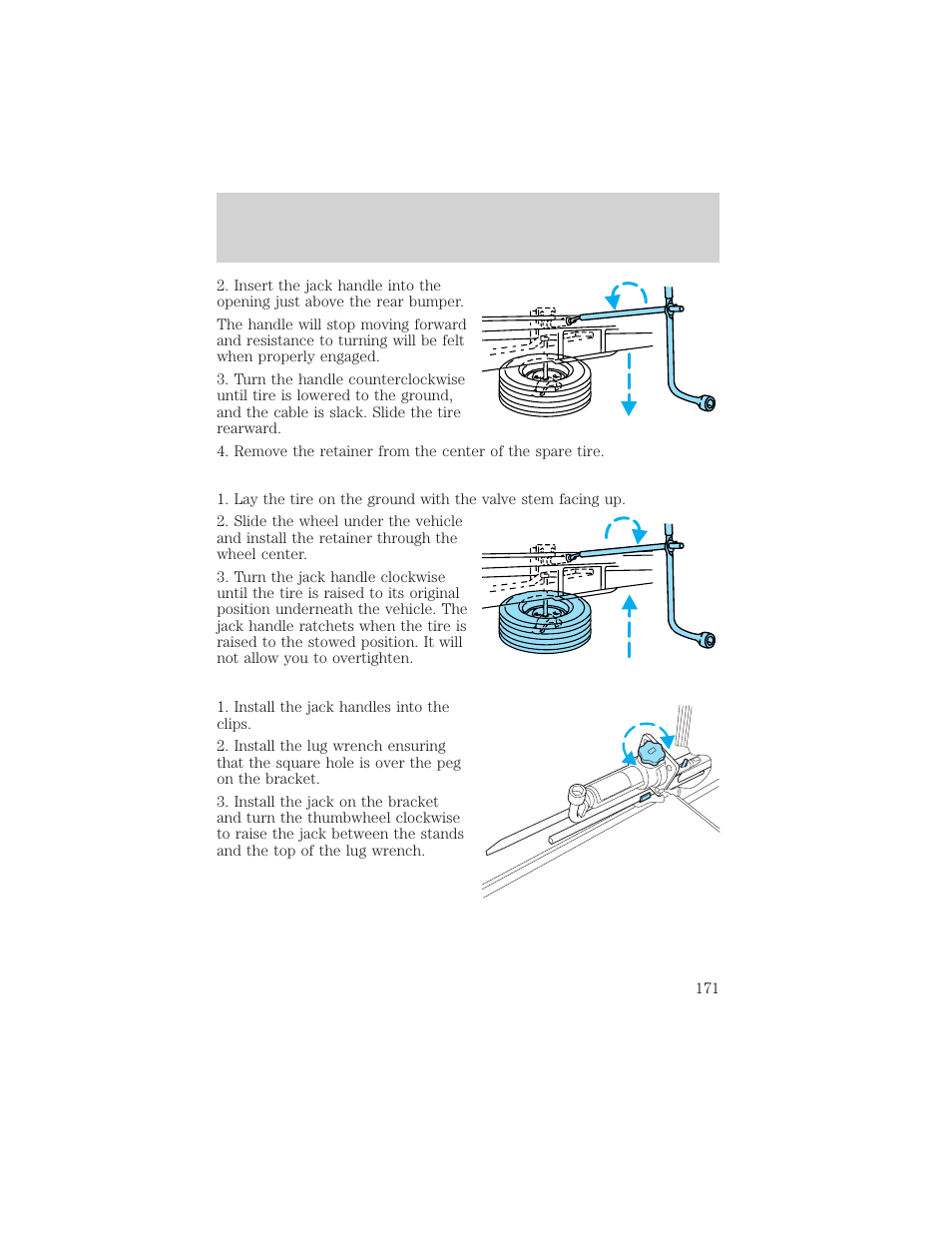 Roadside emergencies | FORD 2002 Explorer Sport Trac v.1 User Manual | Page 171 / 264