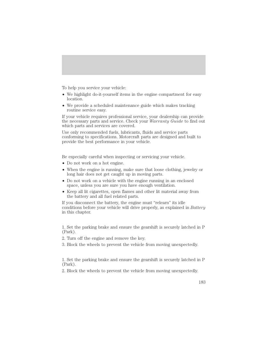 Maintenance and care | FORD 2002 Explorer Sport Trac v.1 User Manual | Page 183 / 264