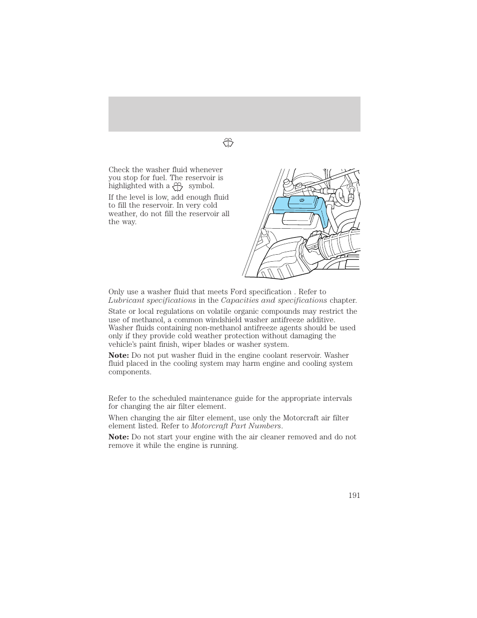 Maintenance and care | FORD 2002 Explorer Sport Trac v.1 User Manual | Page 191 / 264
