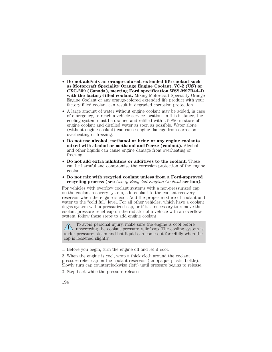 Maintenance and care | FORD 2002 Explorer Sport Trac v.1 User Manual | Page 194 / 264