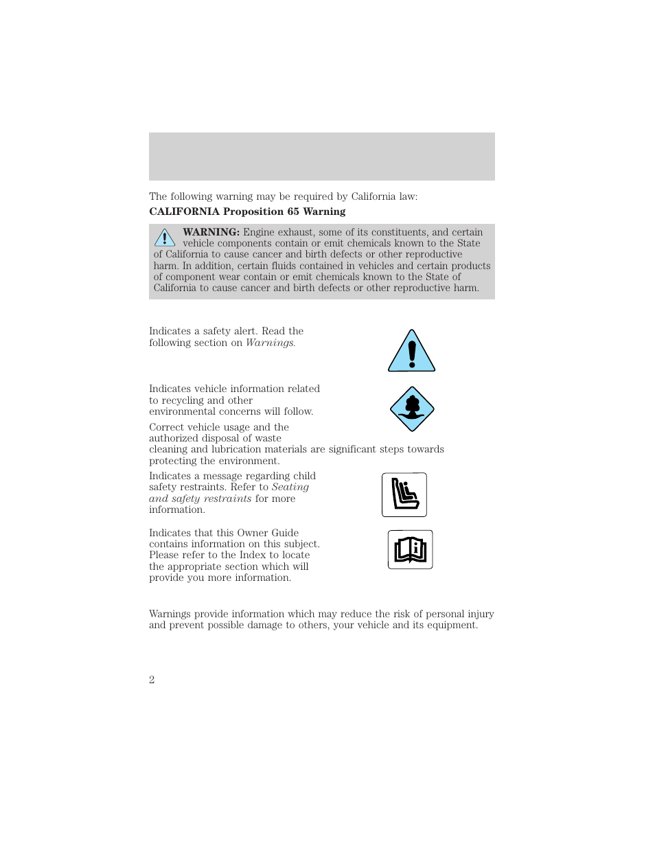 Introduction | FORD 2002 Explorer Sport Trac v.1 User Manual | Page 2 / 264