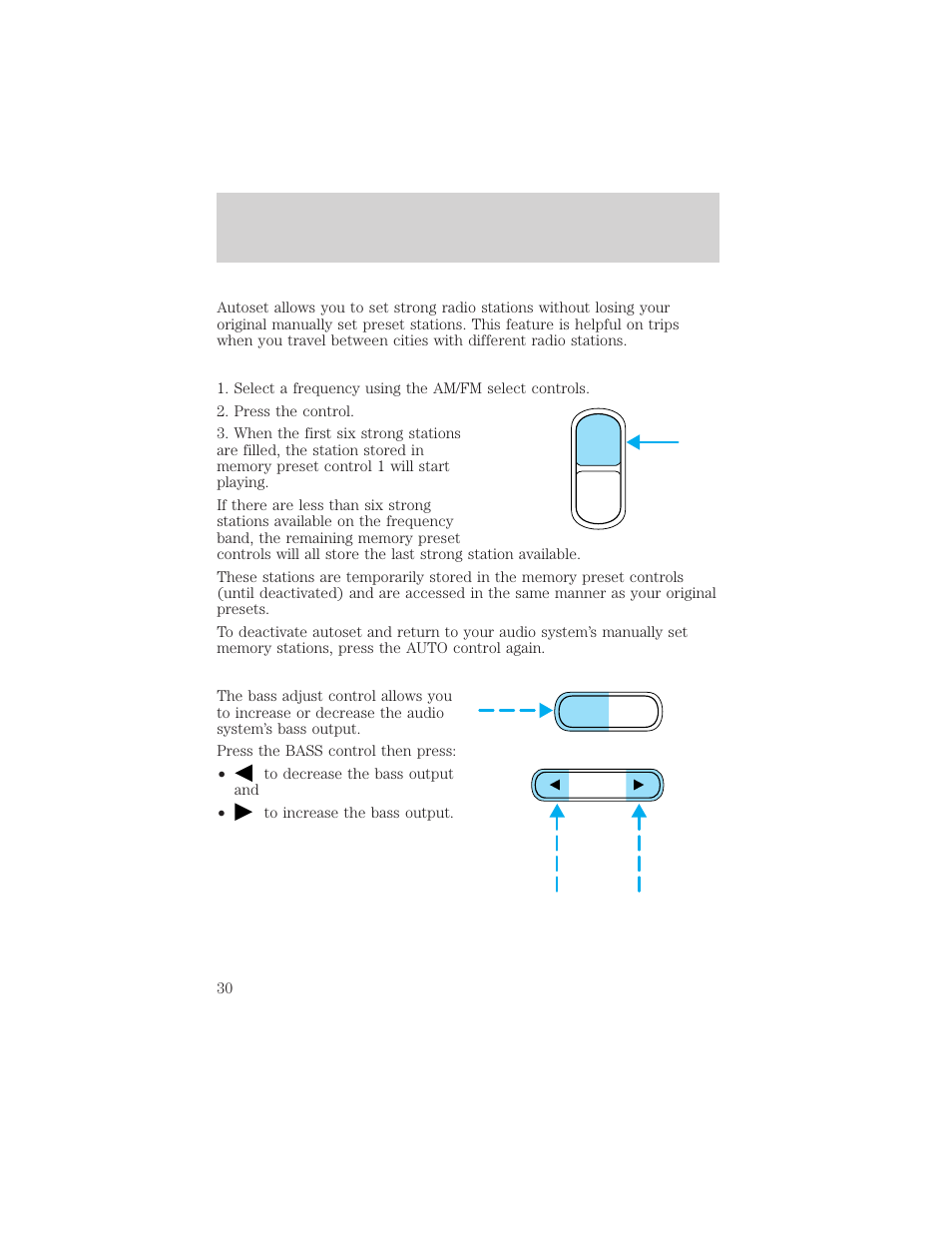 Auto clk, Controls and features | FORD 2002 Explorer Sport Trac v.1 User Manual | Page 30 / 264