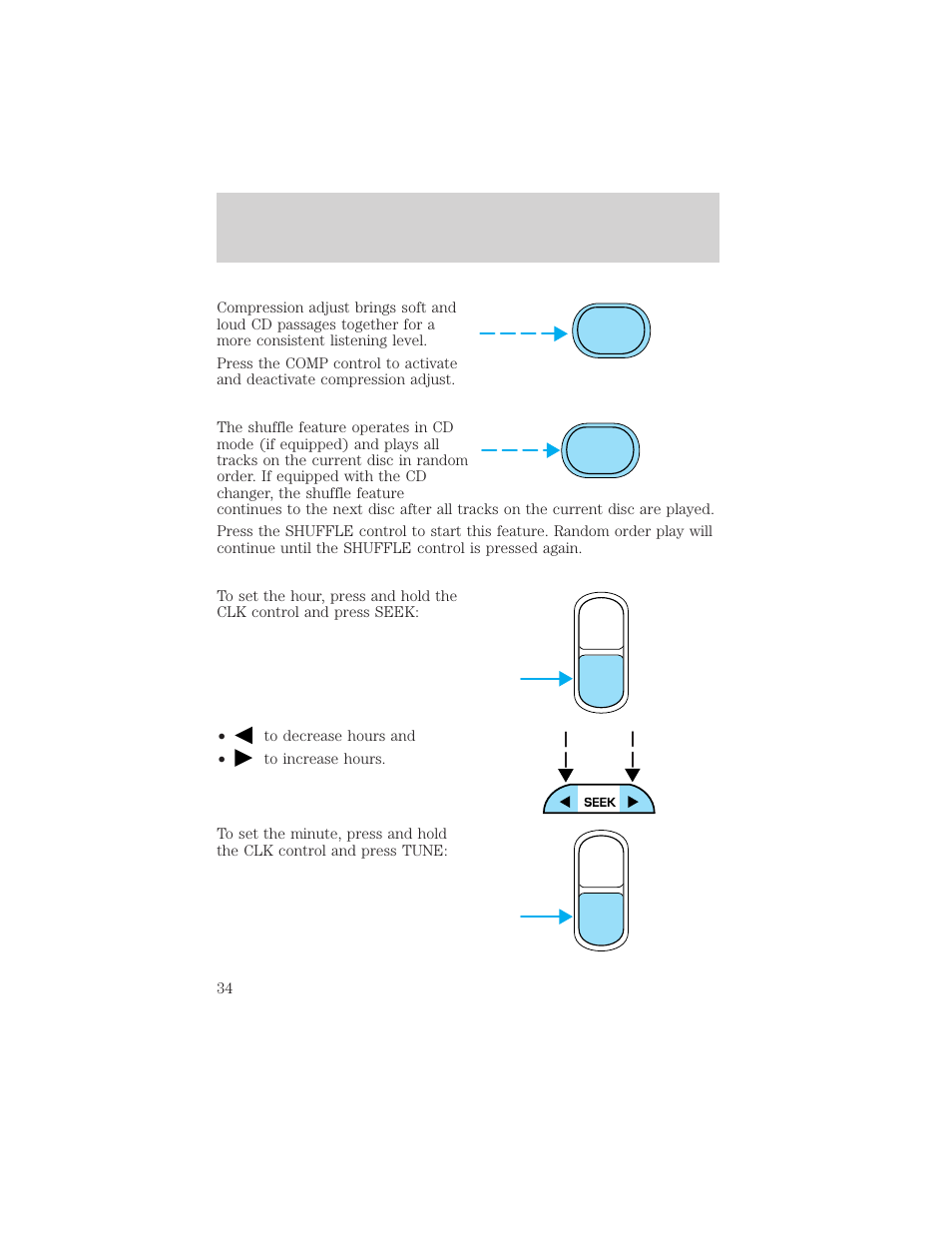 Auto clk auto clk controls and features | FORD 2002 Explorer Sport Trac v.1 User Manual | Page 34 / 264