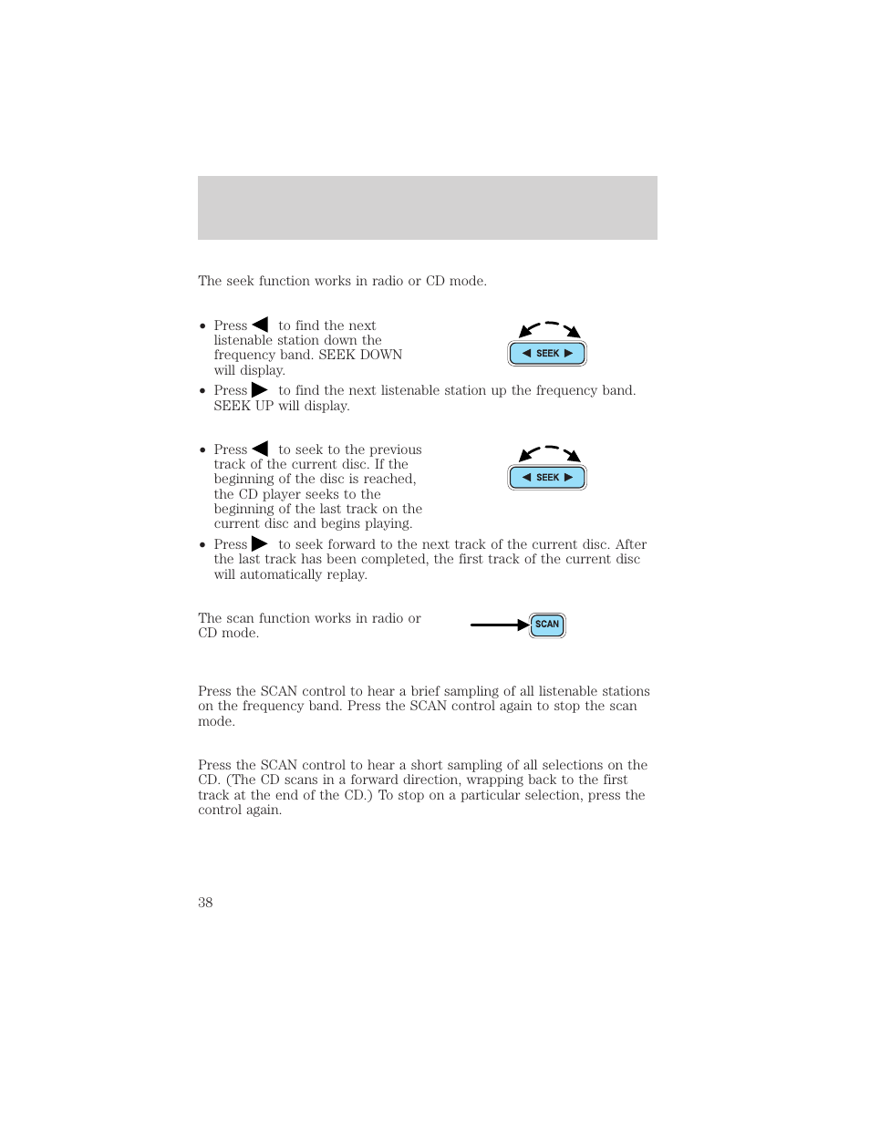 Controls and features | FORD 2002 Explorer Sport Trac v.1 User Manual | Page 38 / 264