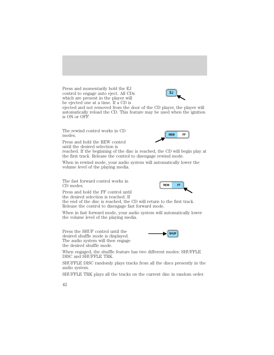 Controls and features | FORD 2002 Explorer Sport Trac v.1 User Manual | Page 42 / 264