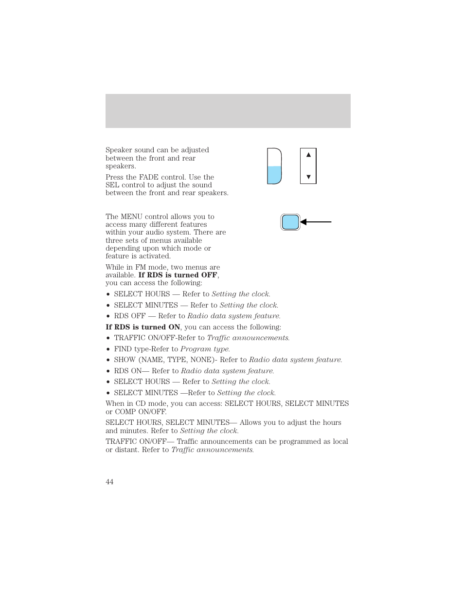 Controls and features | FORD 2002 Explorer Sport Trac v.1 User Manual | Page 44 / 264