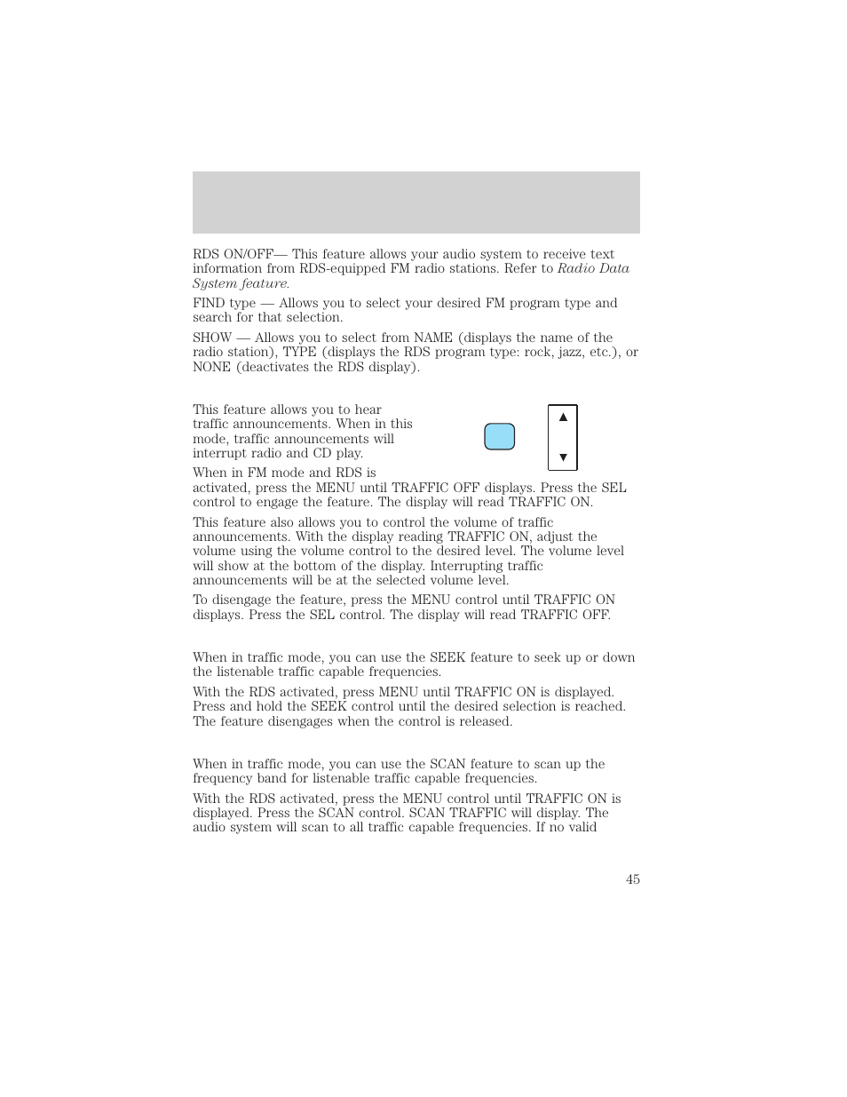 Controls and features | FORD 2002 Explorer Sport Trac v.1 User Manual | Page 45 / 264