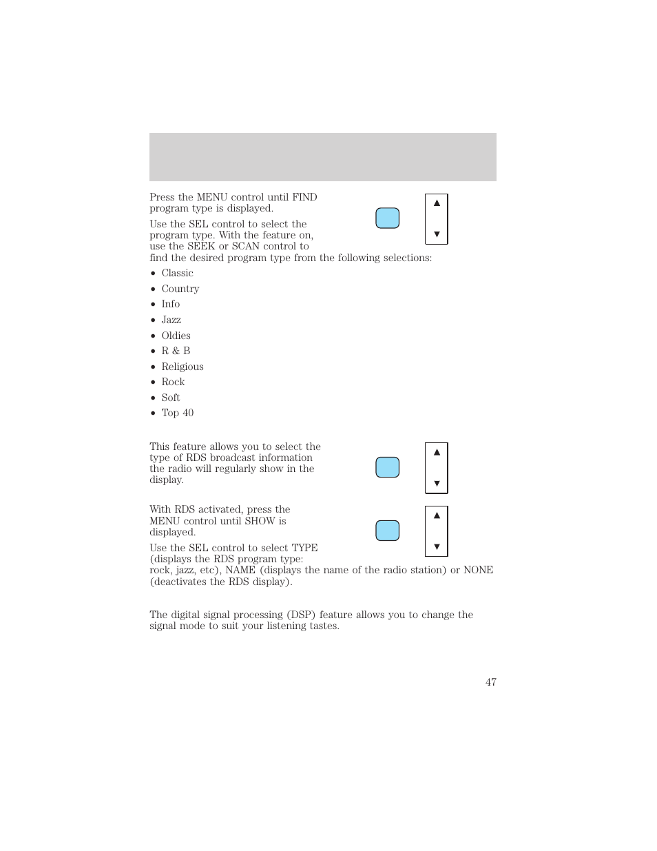 Controls and features | FORD 2002 Explorer Sport Trac v.1 User Manual | Page 47 / 264