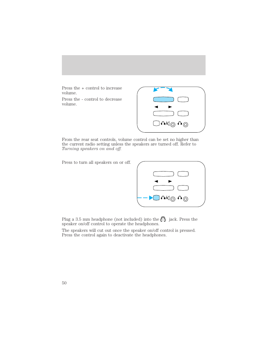 Controls and features | FORD 2002 Explorer Sport Trac v.1 User Manual | Page 50 / 264