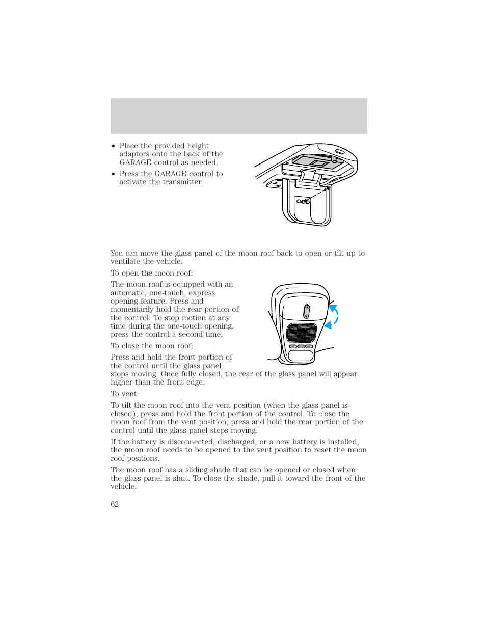 Controls and features | FORD 2002 Explorer Sport Trac v.1 User Manual | Page 62 / 264