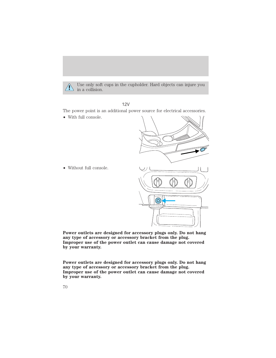 Controls and features | FORD 2002 Explorer Sport Trac v.1 User Manual | Page 70 / 264