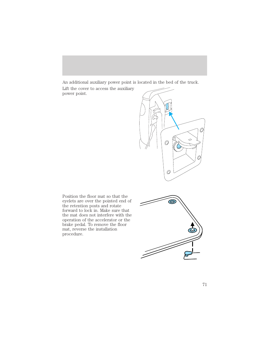 Controls and features | FORD 2002 Explorer Sport Trac v.1 User Manual | Page 71 / 264