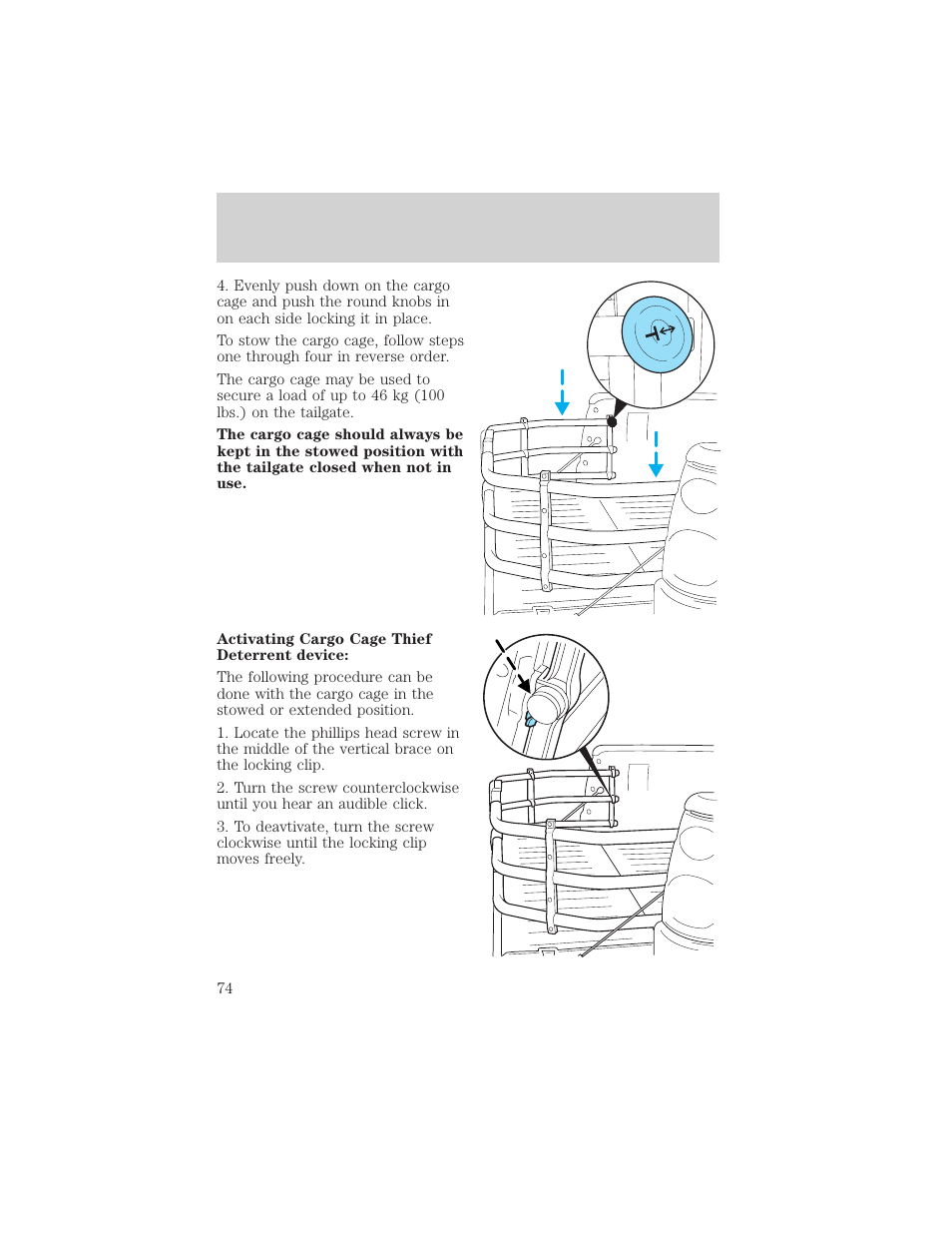 Controls and features | FORD 2002 Explorer Sport Trac v.1 User Manual | Page 74 / 264