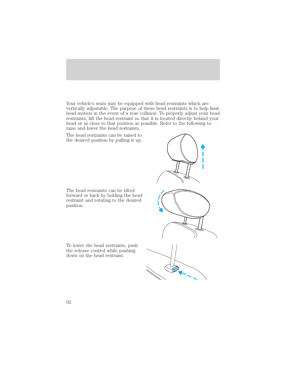 Seating and safety restraints | FORD 2002 Explorer Sport Trac v.1 User Manual | Page 92 / 264