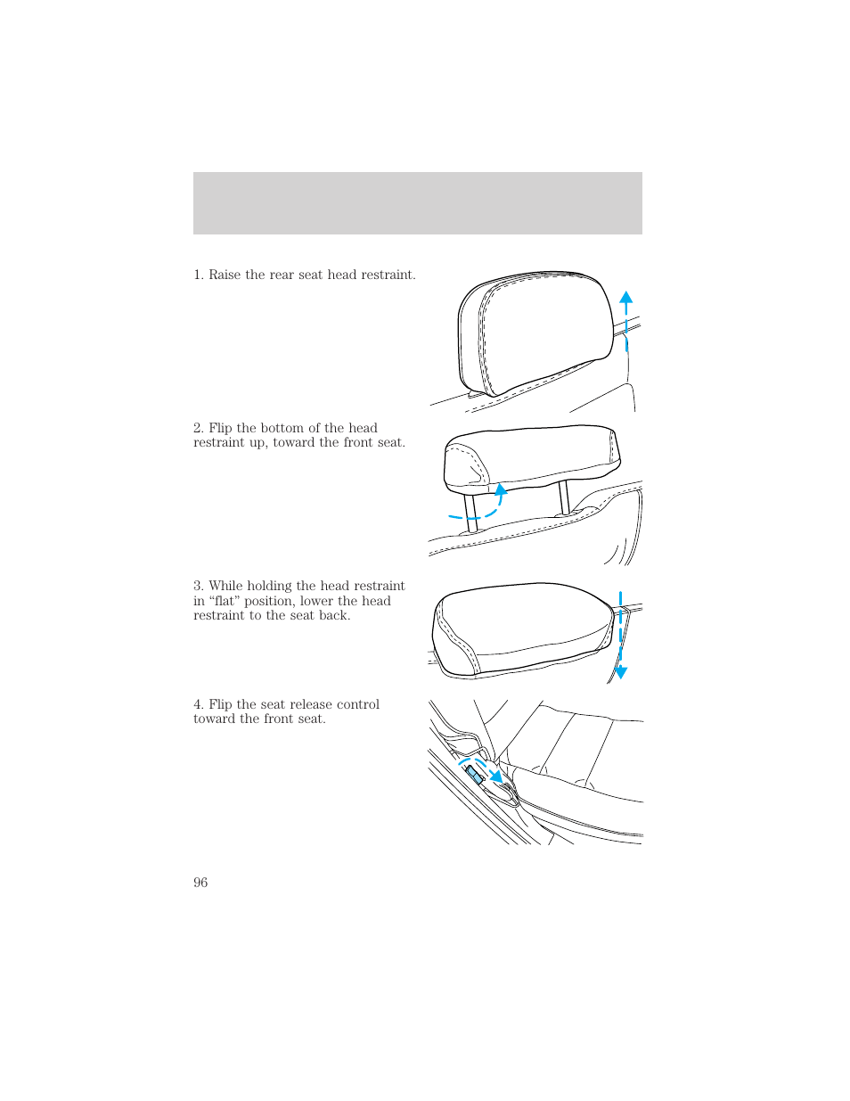 Seating and safety restraints | FORD 2002 Explorer Sport Trac v.1 User Manual | Page 96 / 264