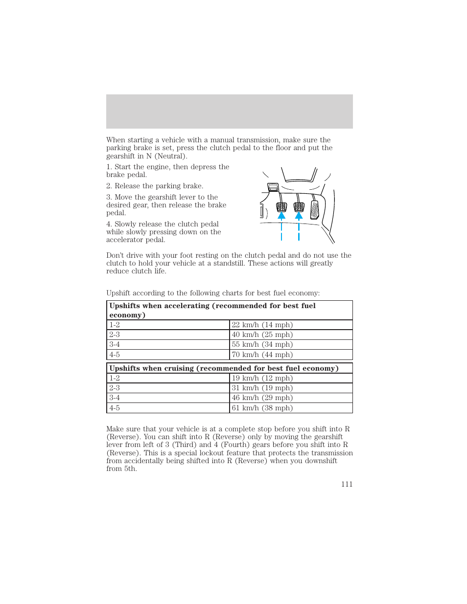 Driving | FORD 2002 Explorer Sport Trac v.2 User Manual | Page 111 / 200