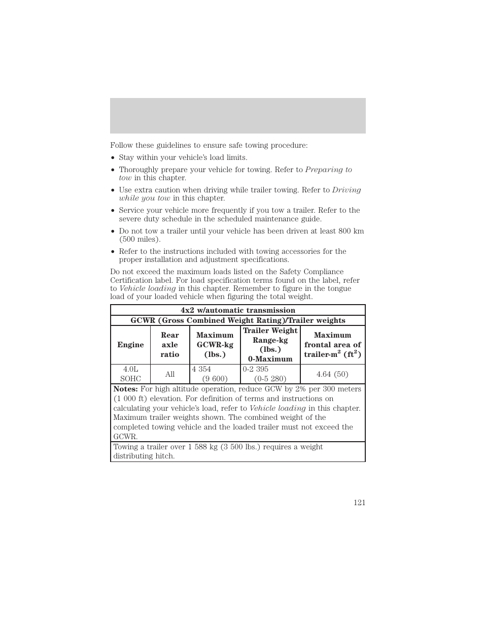 Driving | FORD 2002 Explorer Sport Trac v.2 User Manual | Page 121 / 200