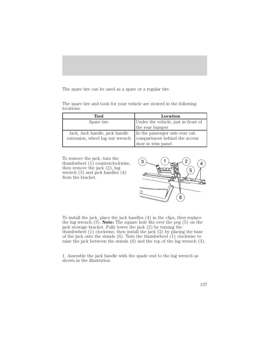 Roadside emergencies | FORD 2002 Explorer Sport Trac v.2 User Manual | Page 137 / 200