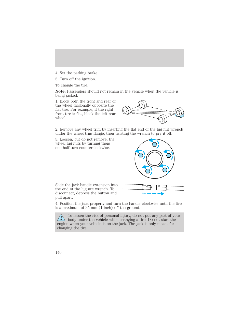 Roadside emergencies | FORD 2002 Explorer Sport Trac v.2 User Manual | Page 140 / 200