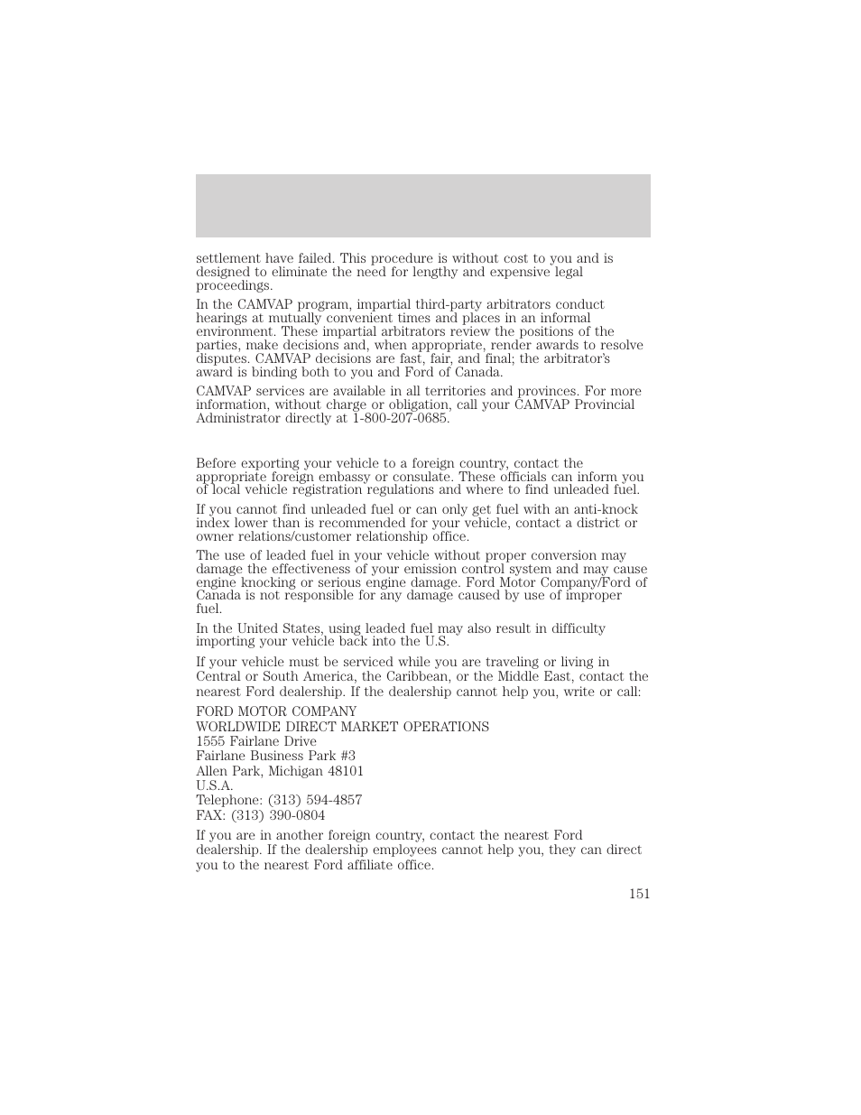 Customer assistance | FORD 2002 Explorer Sport Trac v.2 User Manual | Page 151 / 200