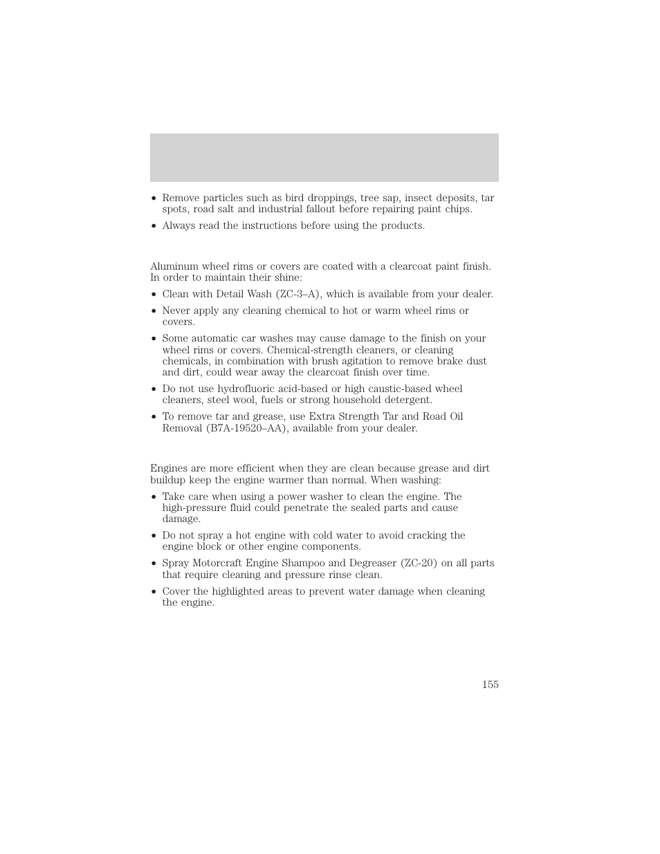 Cleaning | FORD 2002 Explorer Sport Trac v.2 User Manual | Page 155 / 200
