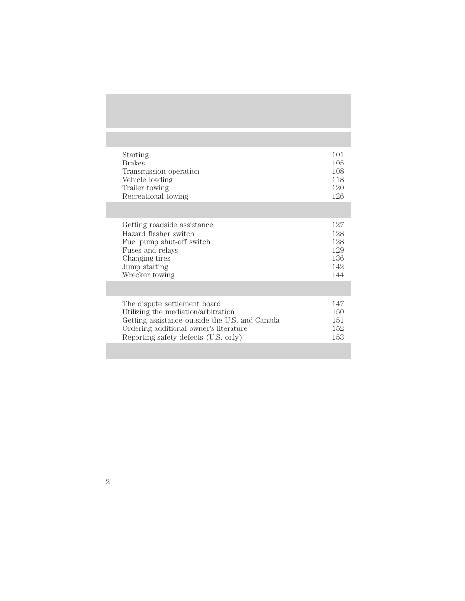 FORD 2002 Explorer Sport Trac v.2 User Manual | Page 2 / 200