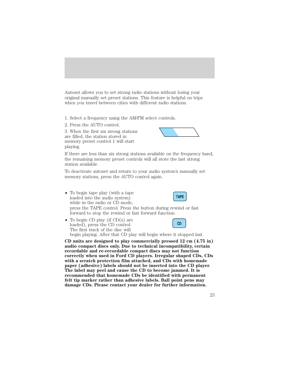 Entertainment systems | FORD 2002 Explorer Sport Trac v.2 User Manual | Page 23 / 200